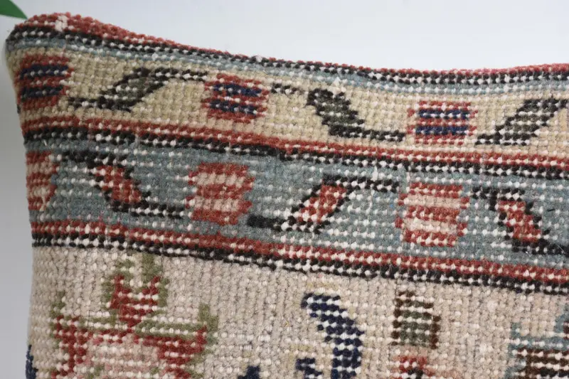 Kilim Cushion Sham, Handmade Kilim Cushion, 12x12 Beige Pillow Sham, Cushion Cover, Neutral Throw Cushion Cover, Interior Designer Pillow - 2