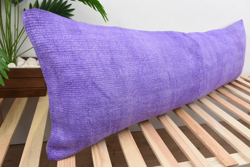 Pillow Cover, Cozy Throw Pillow Case, Kilim Pillow, Interior Designer Pillow, Retro Throw Cushion, Gift Pillow, 16x48 Purple Cushion Cover - 4