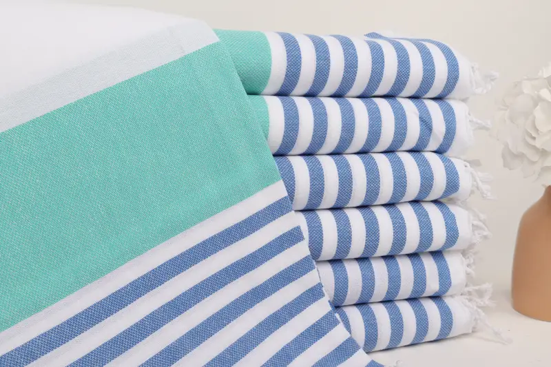 Personalized Wedding Gift, Christmas Gift, Cotton towel, Cancun Bachelorette Party Gift Ideas, Bridal Shower Favors, 70x40 Cotton Striped Towel - 1