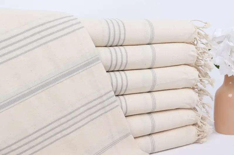 70x40 Linen Striped Towel, Custom Name Towel, Luxury towel, Gift For Mom, Beach Wedding Favor, Sand-free towel, Gift For Him, Family Gift Basket - 1