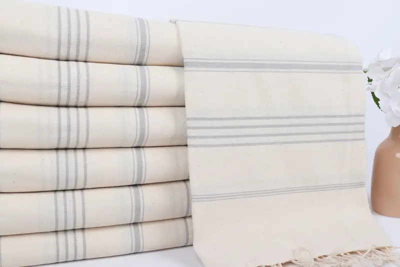 70x40 Linen Striped Towel, Custom Name Towel, Luxury towel, Gift For Mom, Beach Wedding Favor, Sand-free towel, Gift For Him, Family Gift Basket - 2
