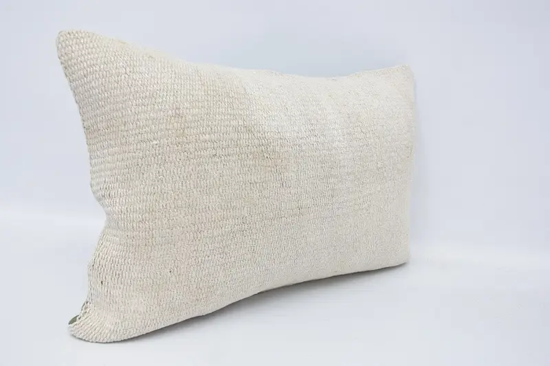 Boho Pillow, 16x24 White Pillow Sham, Handmade Throw Pillow Case, Turkish Pillow, Bohemian Cushion Pillow, Cushion Cover, Interior Designer Pillow - 3