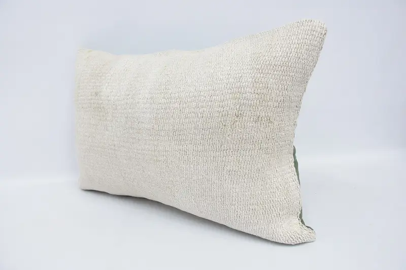 Boho Pillow, 16x24 White Pillow Sham, Handmade Throw Pillow Case, Turkish Pillow, Bohemian Cushion Pillow, Cushion Cover, Interior Designer Pillow - 4