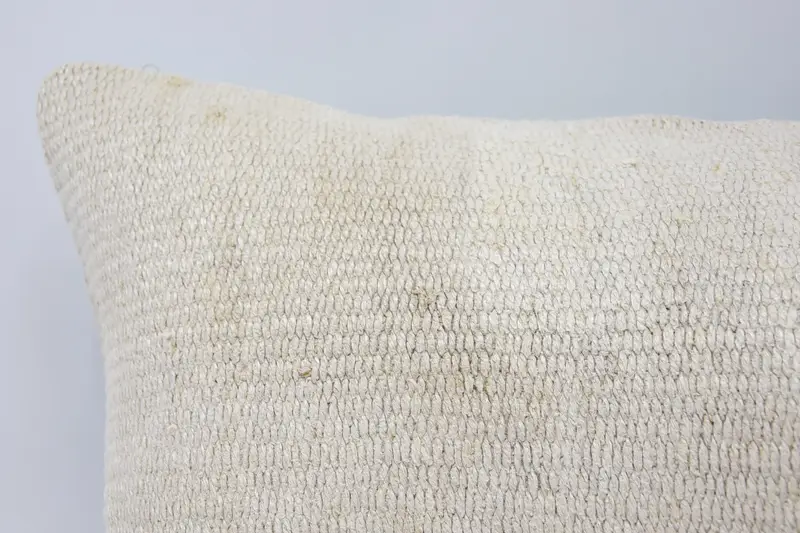 Boho Pillow, 16x24 White Pillow Sham, Handmade Throw Pillow Case, Turkish Pillow, Bohemian Cushion Pillow, Cushion Cover, Interior Designer Pillow - 2