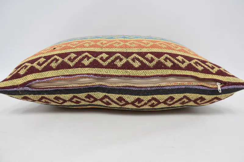 Pillow, Pillow for Sofa, Sustainable Cushion, Turkish Kilim Pillow, Floor Pillow, Vintage Pillow Sham, Pillow for Couch, 16x24 Yellow Cushion Case - 6
