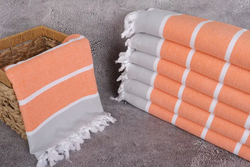 Travel towel, Peshtemal Towel, Grandma Gift, 68x40 Cotton Striped Terry Towel, Pool Towels, Hammam towel, Housewarming Gift, Gift For Wedding Day - 3