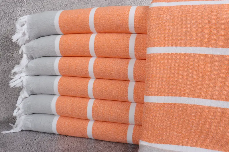Travel towel, Peshtemal Towel, Grandma Gift, 68x40 Cotton Striped Terry Towel, Pool Towels, Hammam towel, Housewarming Gift, Gift For Wedding Day - 1