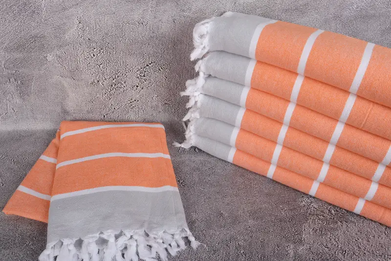 Travel towel, Peshtemal Towel, Grandma Gift, 68x40 Cotton Striped Terry Towel, Pool Towels, Hammam towel, Housewarming Gift, Gift For Wedding Day - 2
