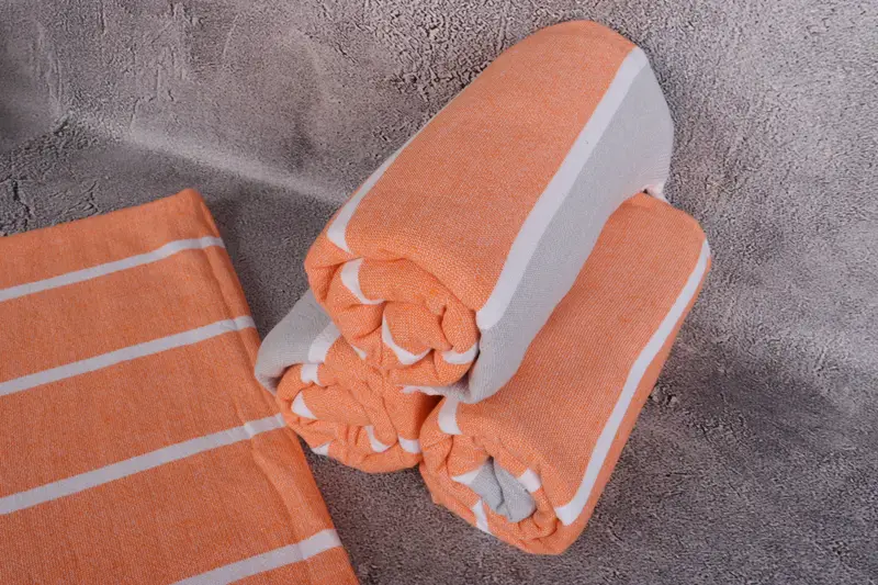 Travel towel, Peshtemal Towel, Grandma Gift, 68x40 Cotton Striped Terry Towel, Pool Towels, Hammam towel, Housewarming Gift, Gift For Wedding Day - 8