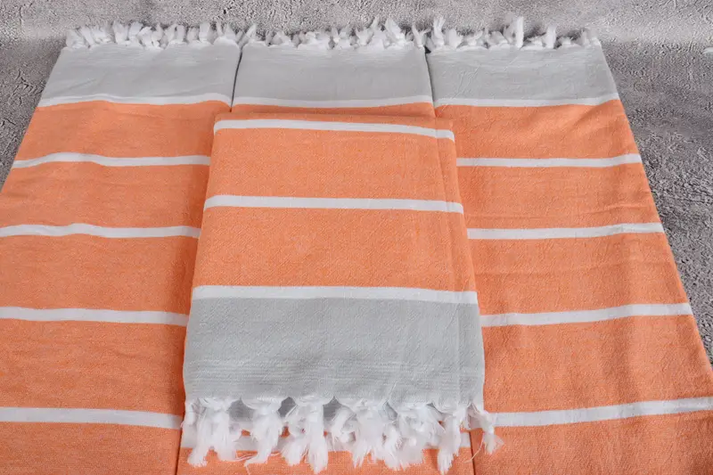 Travel towel, Peshtemal Towel, Grandma Gift, 68x40 Cotton Striped Terry Towel, Pool Towels, Hammam towel, Housewarming Gift, Gift For Wedding Day - 4