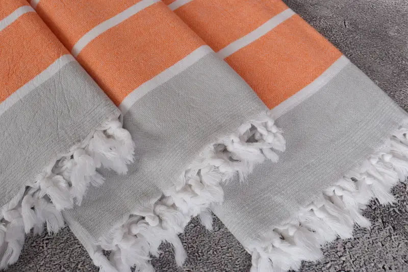 Travel towel, Peshtemal Towel, Grandma Gift, 68x40 Cotton Striped Terry Towel, Pool Towels, Hammam towel, Housewarming Gift, Gift For Wedding Day - 5