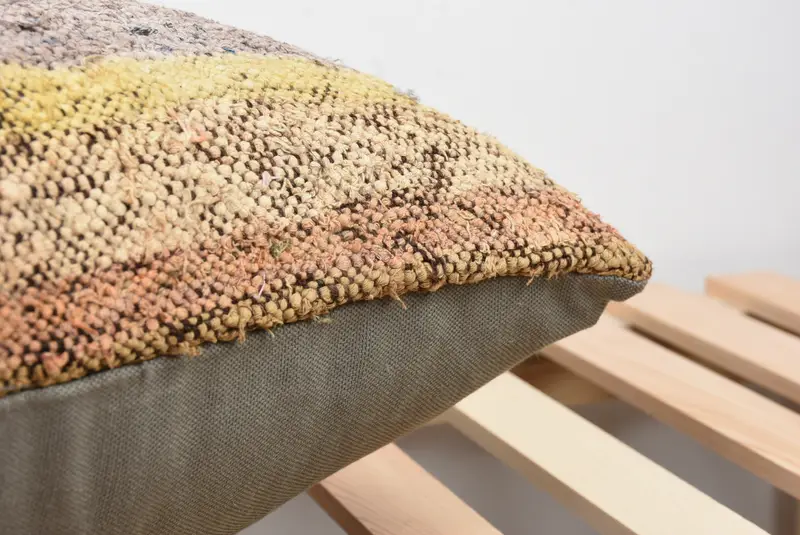 Bolster Cushion Cover, Handmade Rug Seat Pillow, Throw Kilim Pillow, Ethnical Kilim Rug Pillow, 20x20 Green Pillow, Cushion Case, Gift Pillow - 7