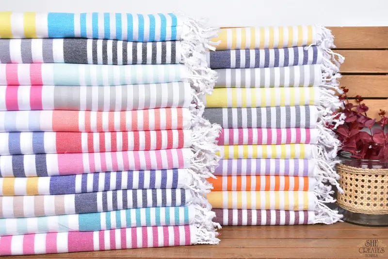 Personalized Turkish Towel, Bachelor Bachelorette Party Favors, 68x36 Cotton Striped Towel, Xmas Gifts, Oversized Beach Towel, Turkish beach towel - 1