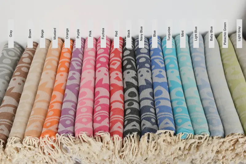 Quick-dry travel peshtemal towel, Best Friend Gift Ideas, 70x40 Cotton Round Pattern Towel, Hammam towel, Large Turkish Towel, Custom Towel - 1