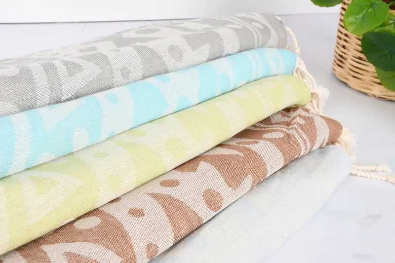 Quick-dry travel peshtemal towel, Best Friend Gift Ideas, 70x40 Cotton Round Pattern Towel, Hammam towel, Large Turkish Towel, Custom Towel - 3