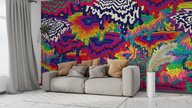 Colorful Stain Mural, Trippy Tapestries Art Wall Decor, Contemporary Wall Art, Psychedelic Tapestry Wall Decor, - 2