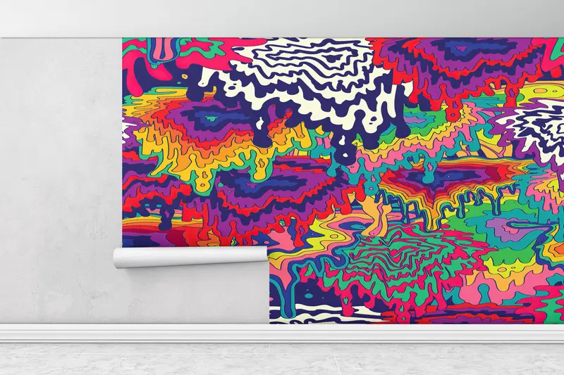 Colorful Stain Mural, Trippy Tapestries Art Wall Decor, Contemporary Wall Art, Psychedelic Tapestry Wall Decor, - 6