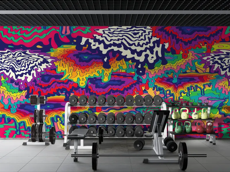 Colorful Stain Mural, Trippy Tapestries Art Wall Decor, Contemporary Wall Art, Psychedelic Tapestry Wall Decor, - 5
