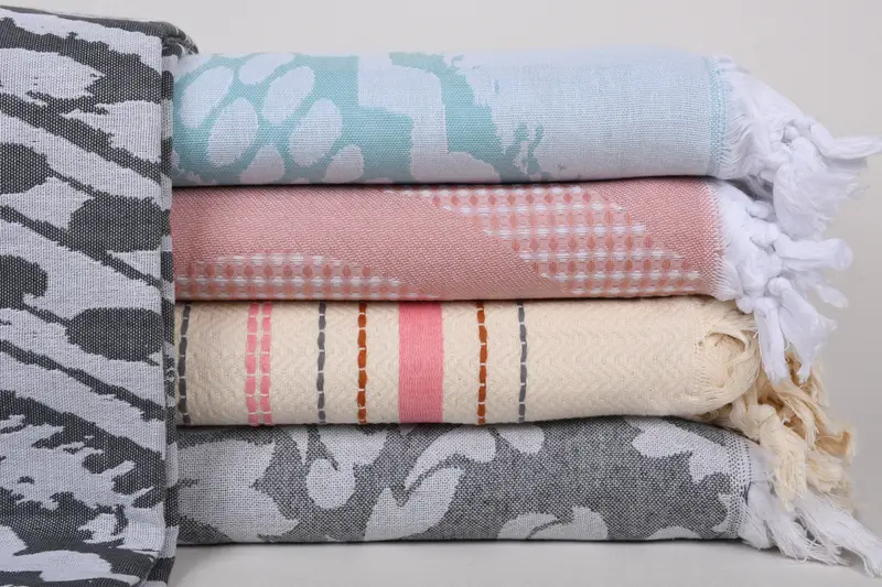 80x60 Cotton Set of 5 Towel, Halloween Gifts, Aesthetic Blanket, Decorative Blanket, Bridal Shower Gift, Woven Throw Blanket, Wedding Hand Made Gift - 1