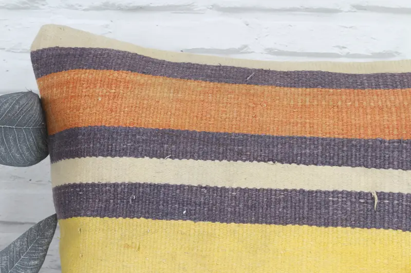 Ev Dekor Yastığı, Kabile Yastığı, İç Tasarımcı Yastığı, 22x22 Sarı Yastık Sham, Hediye Yastığı, Art Deco Yastık Kılıfı, Yastık Örtüsü - 2