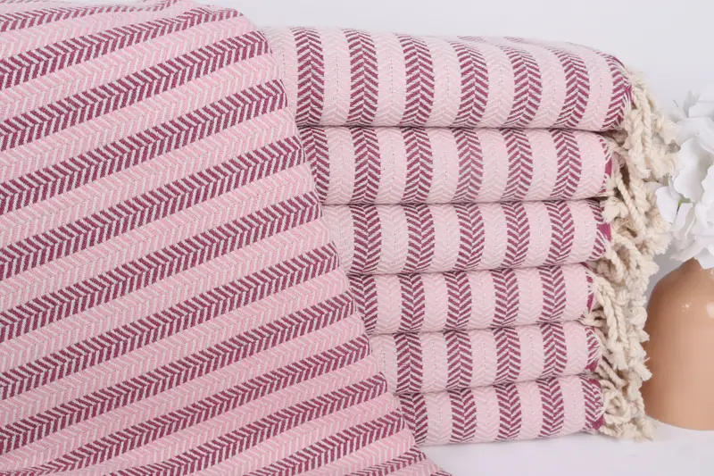 40x71 Inches Purple-Pink Cotton Towel, Personalized Wedding Gift