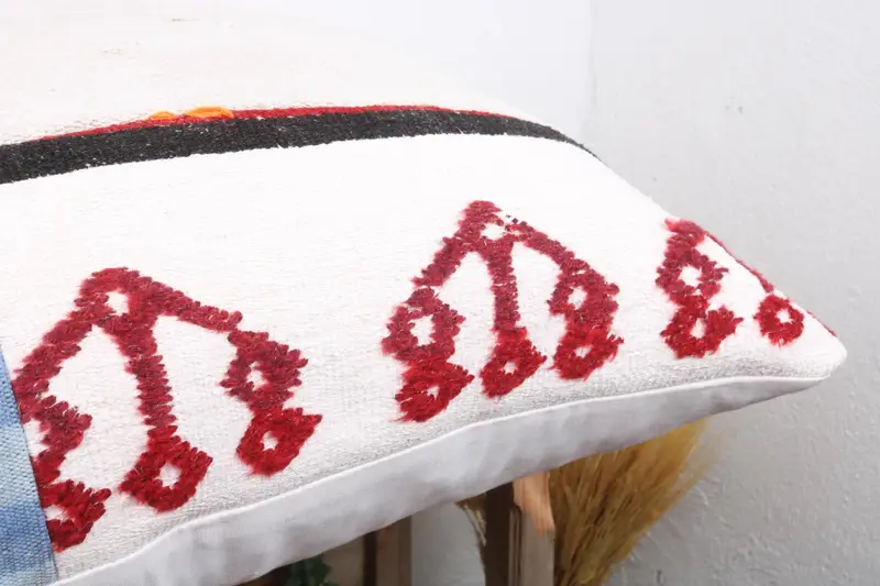 28x28 White Cushion Case, Kilim Cushion Sham, Ikat Cushion Cover, Vintage Pillow, Pillow, Turkish Corner Cushion Case, Home Decor Pillow - 6