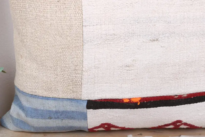 28x28 White Cushion Case, Kilim Cushion Sham, Ikat Cushion Cover, Vintage Pillow, Pillow, Turkish Corner Cushion Case, Home Decor Pillow - 3