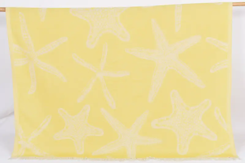 70x40 Cotton Starfish Patterned Towel, Best Friend Gift Ideas, Personalized Bridesmaid Gift, Bridal Shower Favors, Monogram Beach Towel - 1
