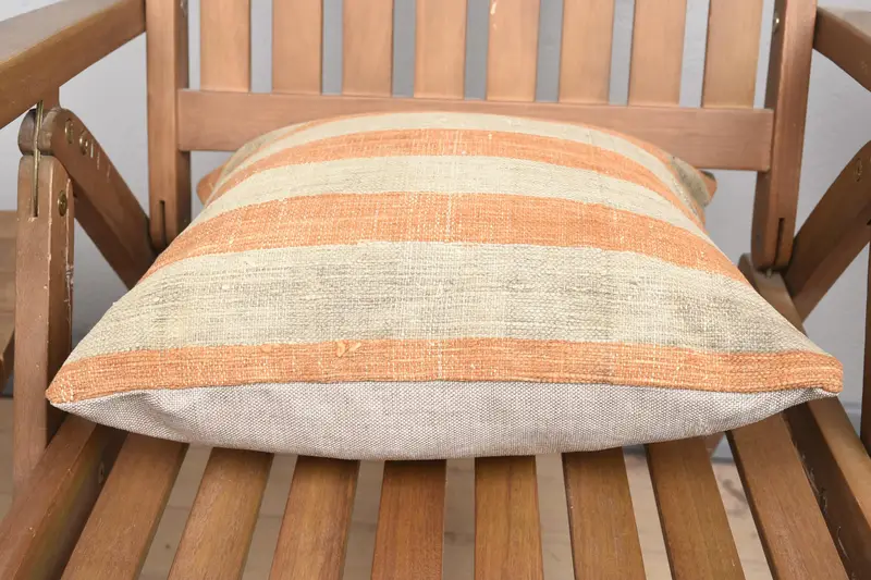 Accent Pillow Case, Home Decor Pillow, Pillow Case, Turkish Pillow, 16x16 Orange Cushion, Kilim Rug Cushion Case, Vintage Kilim Pillow - 5