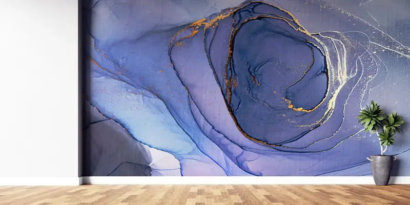 Zarif Altın Mermer Baskılı Duvar Kağıdı: Modern Soyut Tasarım