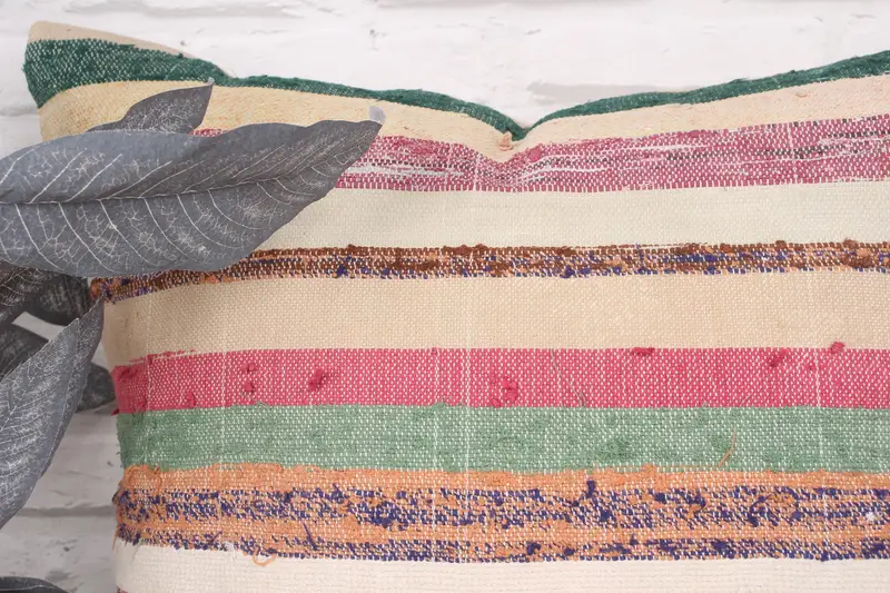Pillow for Sofa, Cozy Throw Pillow Cover, 20x20 Beige Pillow, Cushion Case, Throw Kilim Pillow, Handwoven Pillow Cover, Ethnical Kilim Rug Pillow - 2