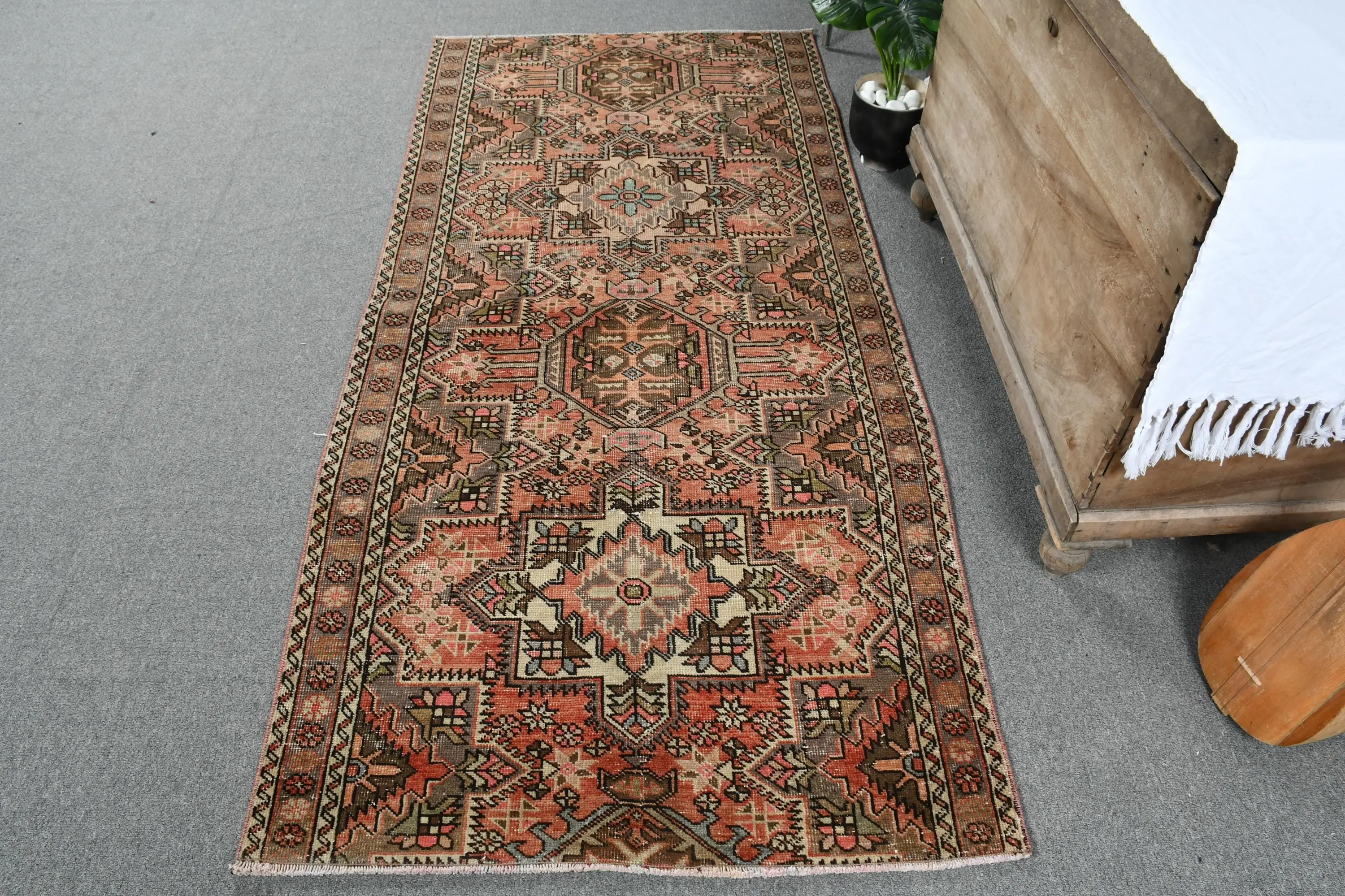 Turuncu, Gri Kamuflaj Halı, 3,2x7,1 ft - 1