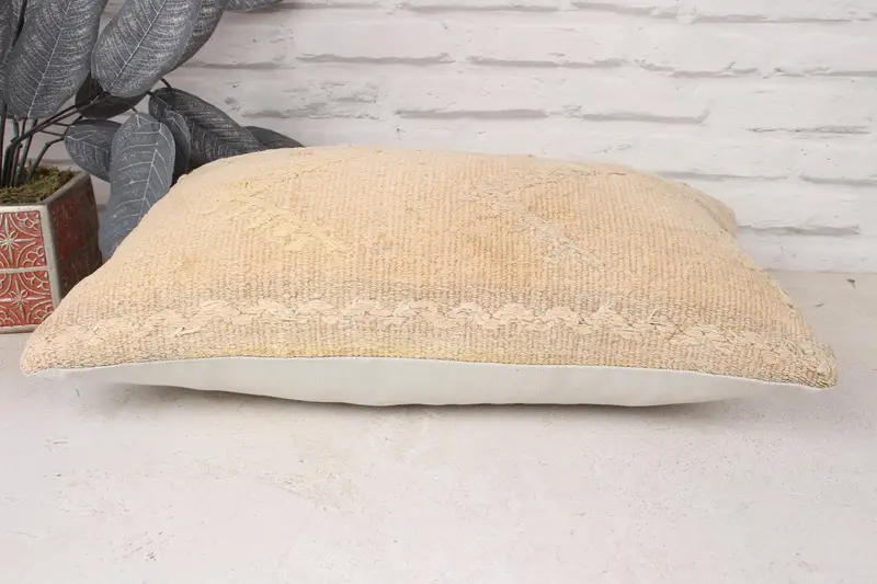 12x20 Beige Pillow, Cushion Cover, Boho Pillow Sham Cover, Pillow for Sofa, Kilim Pillow, Handwoven Pillow Cover Pillow - 5