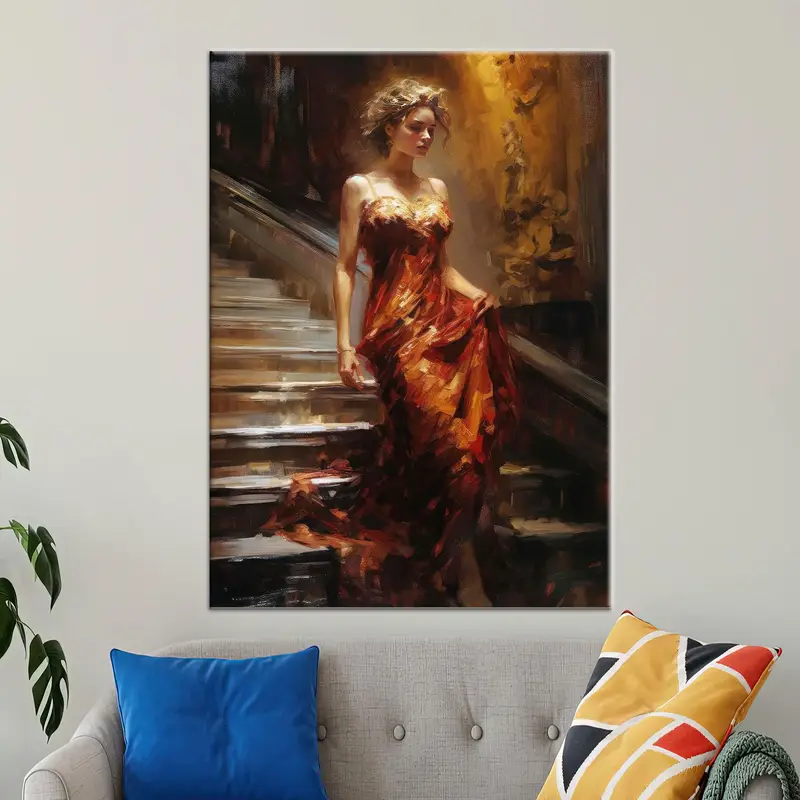 Woman Painting Print, Woman Canvas Art, Abstract Woman Art, Trendy Canvas Decor,  Wall Hanging Art, Abstract Canvas Art, Home Decor Art - 2