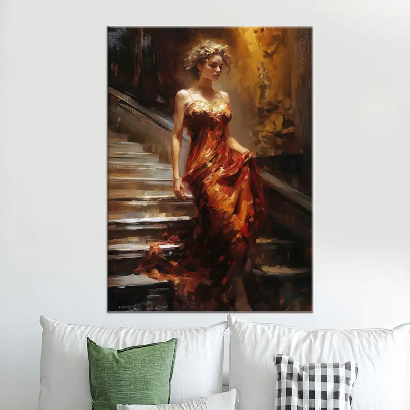 Woman Painting Print, Woman Canvas Art, Abstract Woman Art, Trendy Canvas Decor,  Wall Hanging Art, Abstract Canvas Art, Home Decor Art - 1