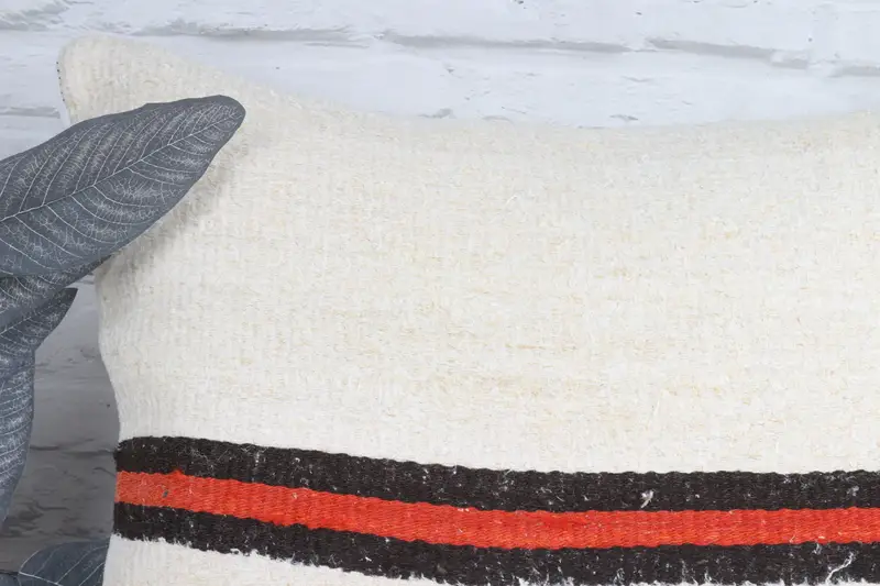 Retro Throw Pillow Case, Cushion, Turkish Kilim Pillow, 24x24 White Cushion Cover, Vintage Kilim Throw Pillow, Kilim Cushion Sham - 2