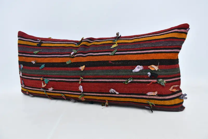 Outdoor Throw Cushion, Home Decor Pillow, Kilim Pillow Cover, Vintage Pillow, Pillow Case, Meditation Pillow Case, 16x36 Red Pillow Sham - 4