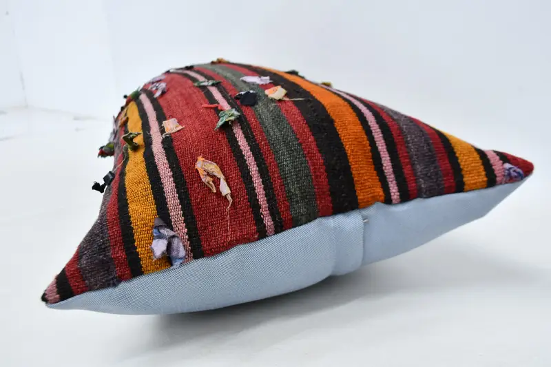 Outdoor Throw Cushion, Home Decor Pillow, Kilim Pillow Cover, Vintage Pillow, Pillow Case, Meditation Pillow Case, 16x36 Red Pillow Sham - 6