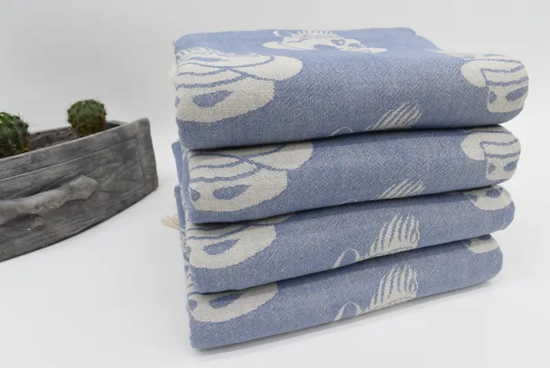 Turkish bath towel, Spa Towel, Valentines Day Gift, Summer Towel, Personalized Gift, 70x36 Cotton Skull Patterned Towel, Summer Gift, Spa Gift Towel - 6