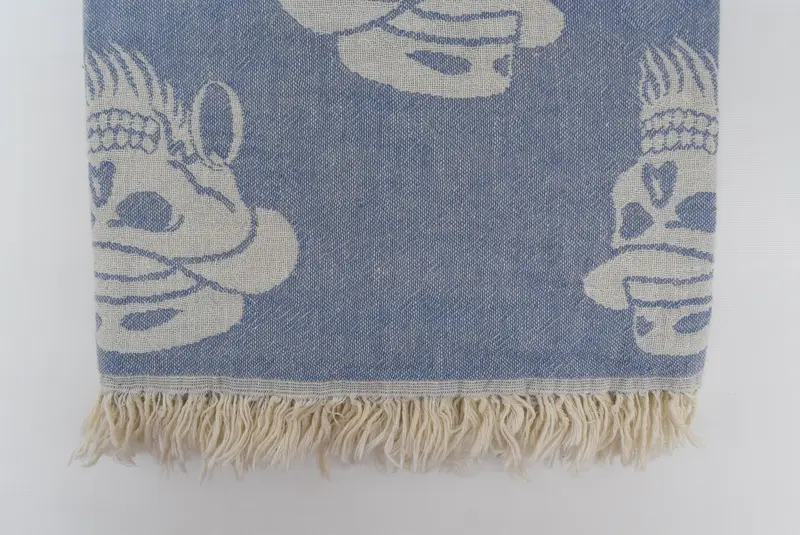 Turkish bath towel, Spa Towel, Valentines Day Gift, Summer Towel, Personalized Gift, 70x36 Cotton Skull Patterned Towel, Summer Gift, Spa Gift Towel - 7