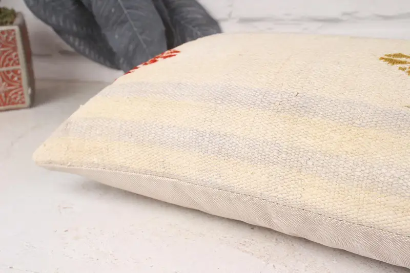 10x20 Beige Cushion Cover, Pillow Sham, Ethnical Kilim Rug Pillow, Throw Kilim Pillow, Interior Designer Pillow, Comfy Throw Pillow Sham - 6