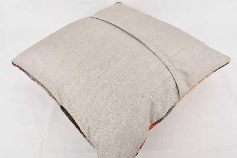 Vintage Pillow, Oriental Cushion, Turkish Kilim Pillow, Cushion, Boho Pillow Sham Cover, Bolster Pillow Case, 24x24 Brown Cushion Case - 7
