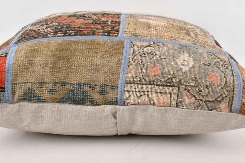 Vintage Pillow, Oriental Cushion, Turkish Kilim Pillow, Cushion, Boho Pillow Sham Cover, Bolster Pillow Case, 24x24 Brown Cushion Case - 5
