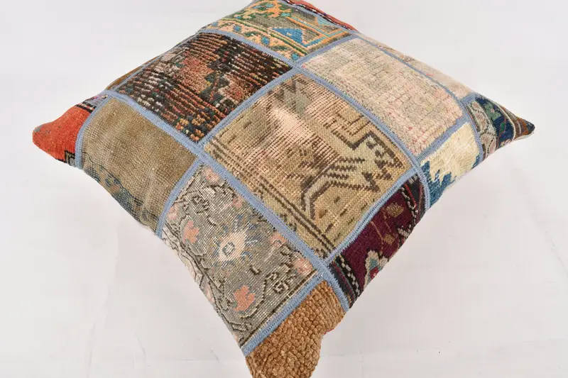 Vintage Pillow, Oriental Cushion, Turkish Kilim Pillow, Cushion, Boho Pillow Sham Cover, Bolster Pillow Case, 24x24 Brown Cushion Case - 6