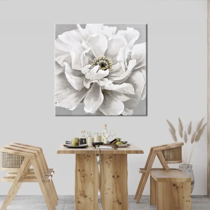 Impresión de lienzo de lujo abstracto blanco moderno - Arte de pared de moda