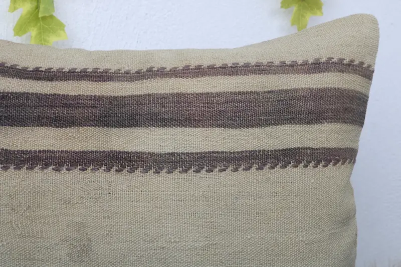 Handmade Kilim Cushion, Authentic Pillow Case, Neutral Cushion Cover, Pillow for Couch, Pillow, Vintage Kilim Throw Pillow, 16x24 Green Pillow Case - 5