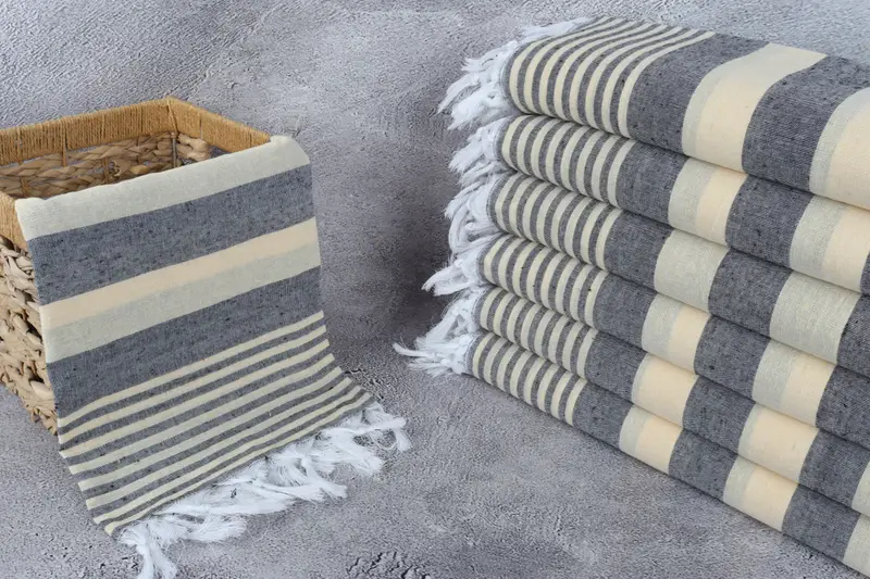 68x36 Cotton Striped Towel, Personalized Towel, Custom Gifts, Custom Wedding Gift, Personalized Turkish bath towel for home decor, Organic towel - 3