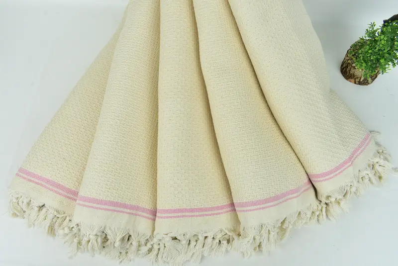 94x92 Cotton Striped Towel, Oversized Beach Towel, Throw Blanket Couch, Memorial Gift, Monogram Blanket, Boho Throw Blankets, Turkish Tablecloth - 4
