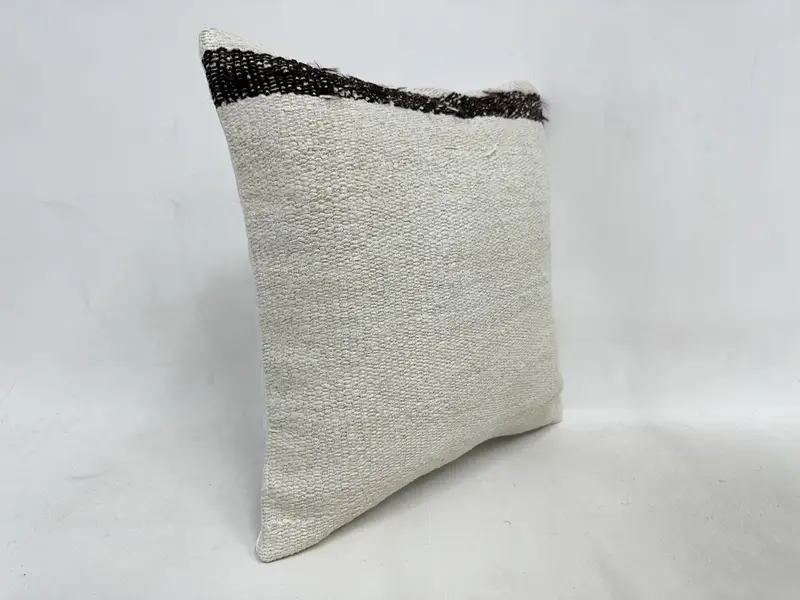 Vintage Pillow, Ethnical Kilim Rug Pillow, Cushion, Ethnic Pillow Cover Pillow Sham, 16x16 Beige Cushion, Home Decor Pillow - 3