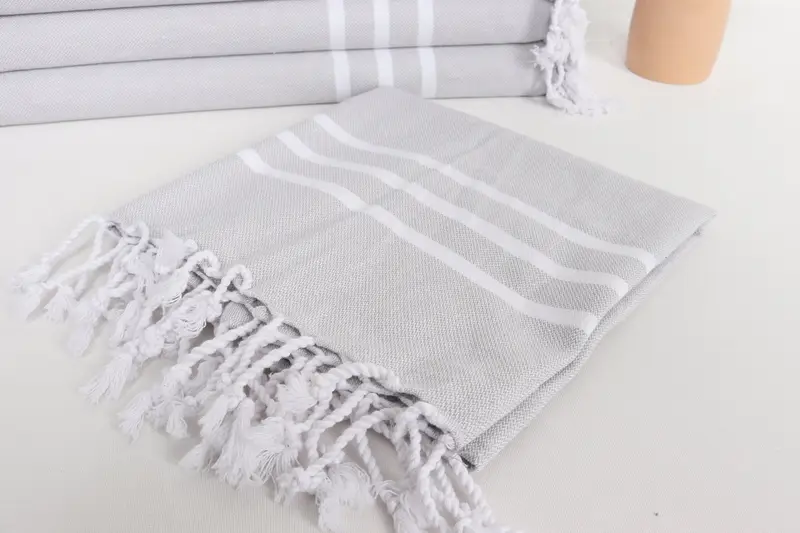 Monogram Hand Towel, 40x20 Cotton Striped Towel, Turkish Hand Towel, Embroidery Towel, Beach Wedding Favor, Maid Of Honor Gift, Turkish Tea Towel - 5